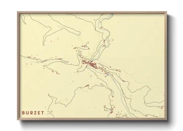 Une affiche de carte sur Burzet