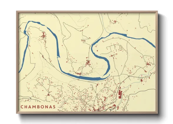 Une affiche de carte sur Chambonas