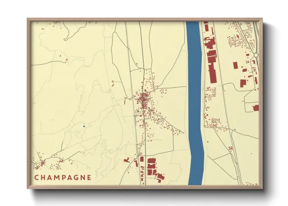 Une affiche de carte sur Champagne