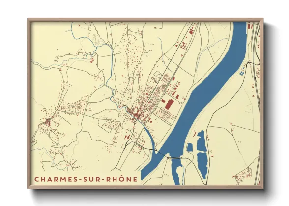 Une affiche de carte sur Charmes-sur-Rhône