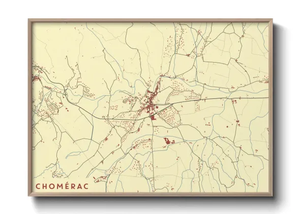 Une affiche de carte sur Chomérac