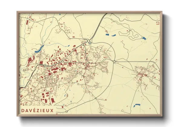 Une affiche de carte sur Davézieux