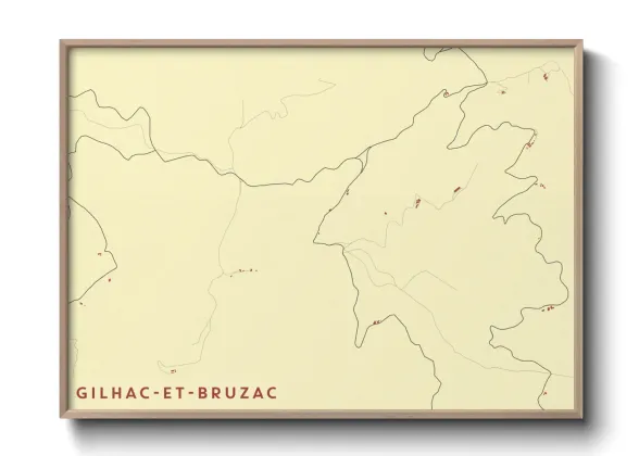 Une affiche de carte sur Gilhac-et-Bruzac
