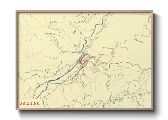 Une affiche de carte sur Jaujac