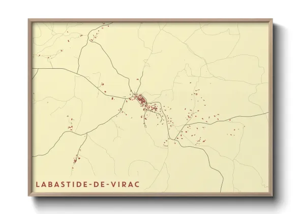 Une affiche de carte sur Labastide-de-Virac