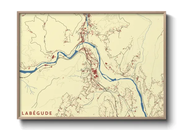 Une affiche de carte sur Labégude