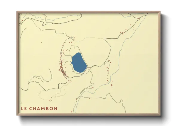 Une affiche de carte sur Le Chambon