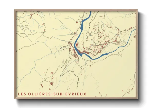 Une affiche de carte sur Les Ollières-sur-Eyrieux