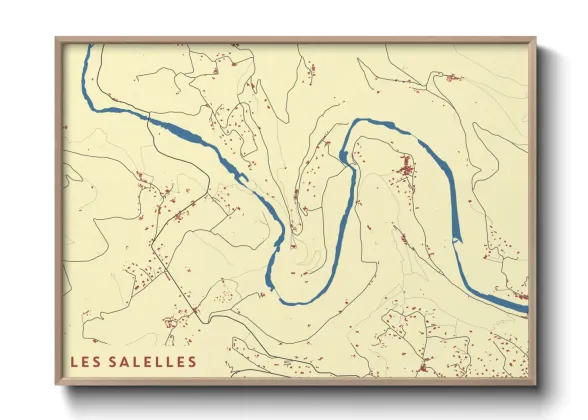 Une affiche de carte sur Les Salelles
