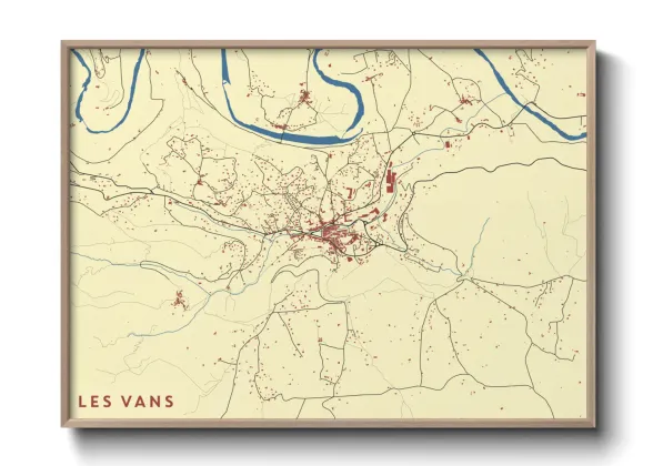 Une affiche de carte sur Les Vans
