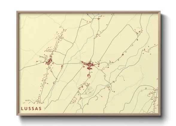 Une affiche de carte sur Lussas