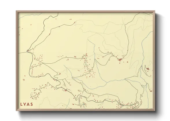 Une affiche de carte sur Lyas
