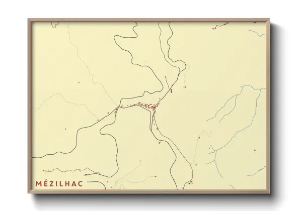 Une affiche de carte sur Mézilhac