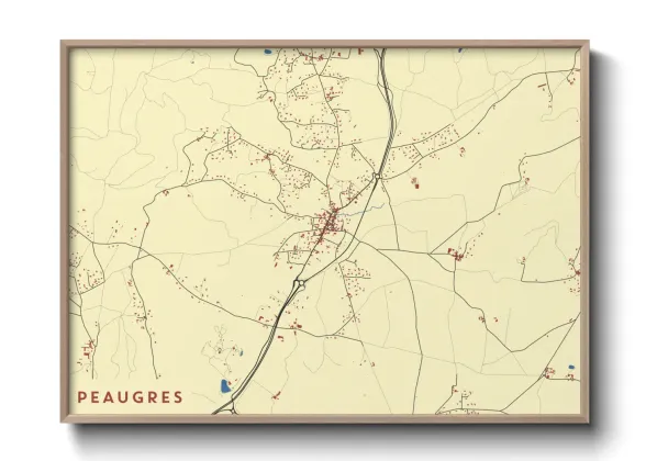 Une affiche de carte sur Peaugres