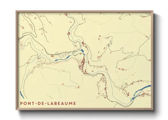 Une affiche de carte sur Pont-de-Labeaume