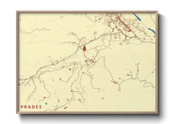 Une affiche de carte sur Prades