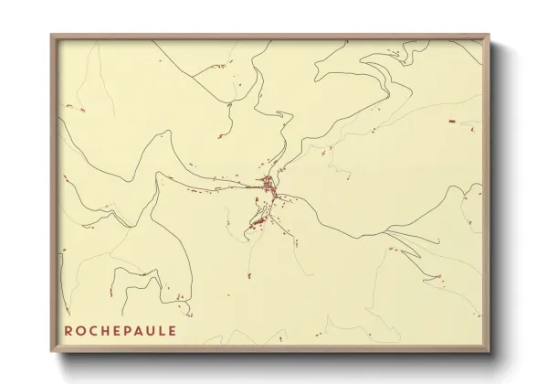 Une affiche de carte sur Rochepaule