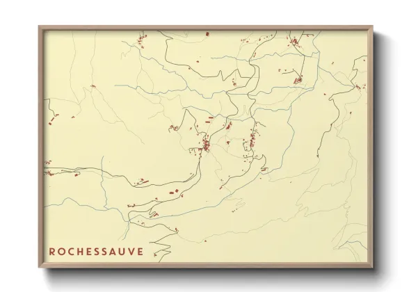Une affiche de carte sur Rochessauve