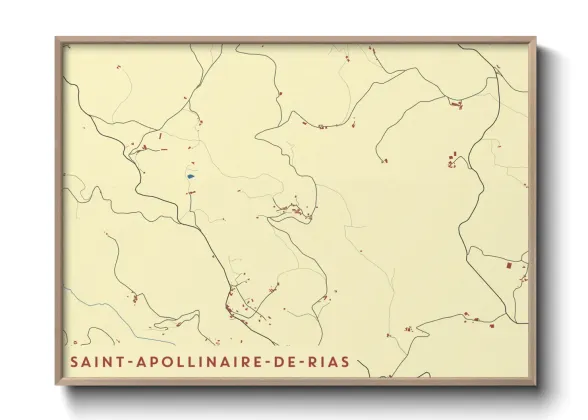 Une affiche de carte sur Saint-Apollinaire-de-Rias