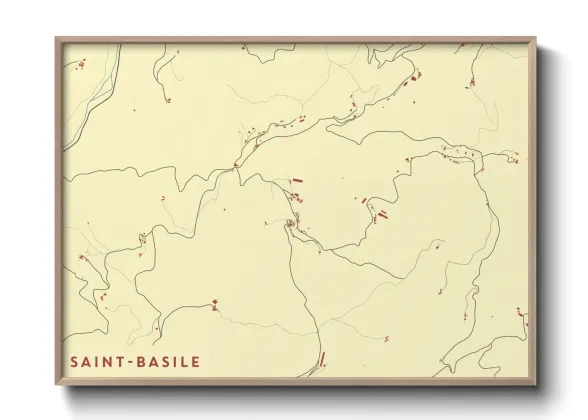 Une affiche de carte sur Saint-Basile