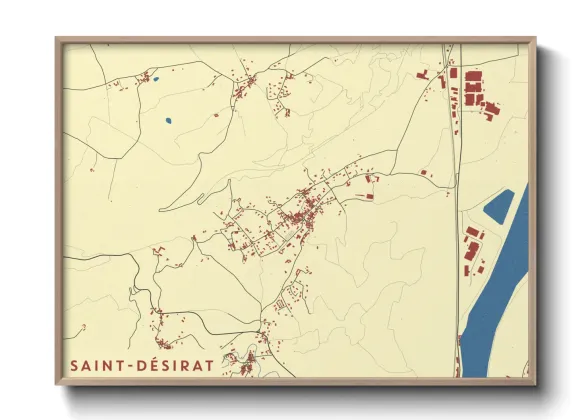 Une affiche de carte sur Saint-Désirat