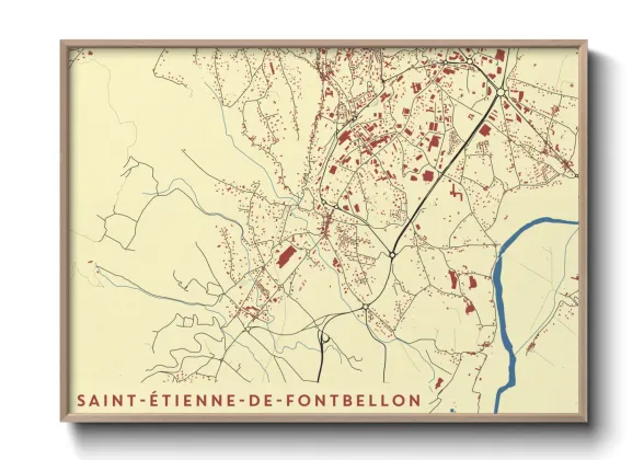 Une affiche de carte sur Saint-Étienne-de-Fontbellon