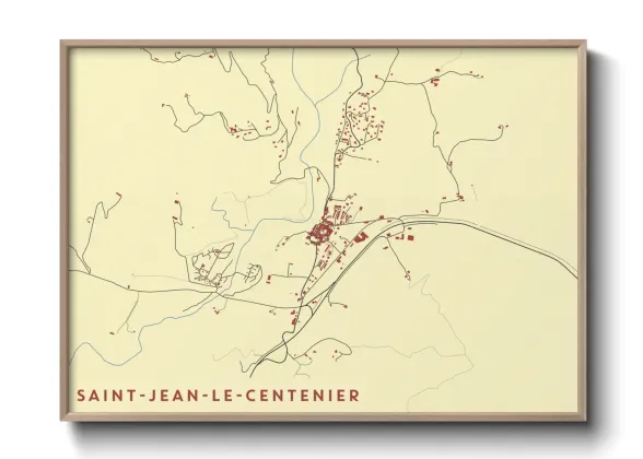 Une affiche de carte sur Saint-Jean-le-Centenier