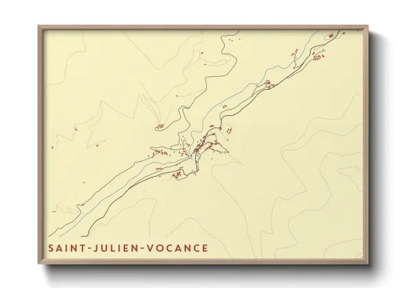 Une affiche de carte sur Saint-Julien-Vocance