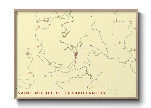 Une affiche de carte sur Saint-Michel-de-Chabrillanoux