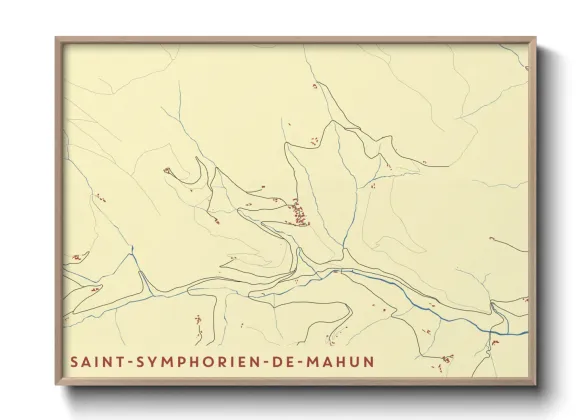 Une affiche de carte sur Saint-Symphorien-de-Mahun