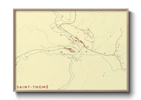 Une affiche de carte sur Saint-Thomé