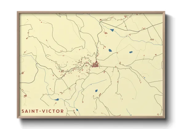 Une affiche de carte sur Saint-Victor