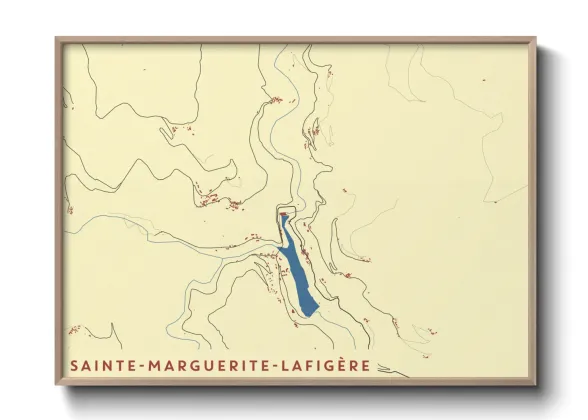 Une affiche de carte sur Sainte-Marguerite-Lafigère