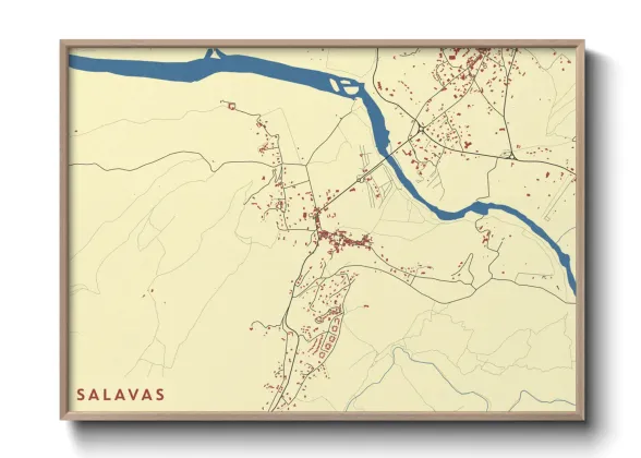 Une affiche de carte sur Salavas