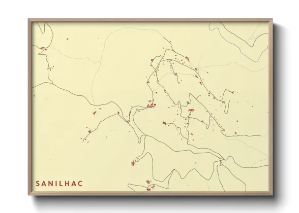 Une affiche de carte sur Sanilhac