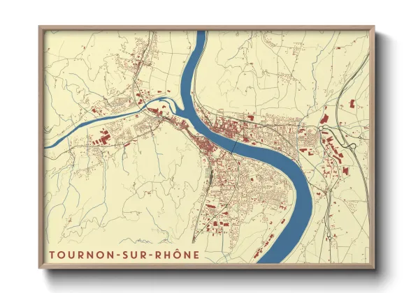 Une affiche de carte sur Tournon-sur-Rhône