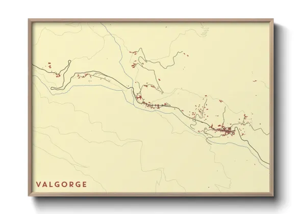 Une affiche de carte sur Valgorge