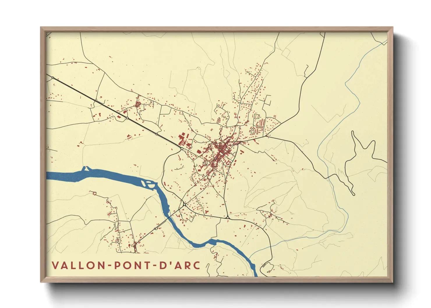 Un poster carteVallon-Pont-d'Arc