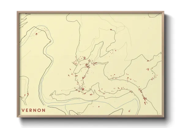 Une affiche de carte sur Vernon