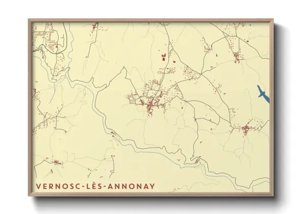 Une affiche de carte sur Vernosc-lès-Annonay