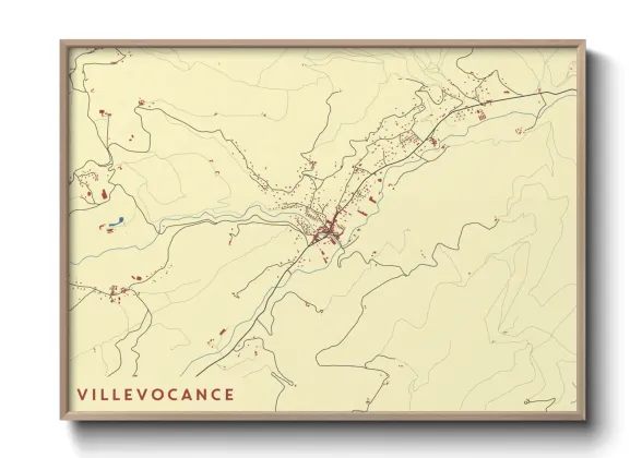 Une affiche de carte sur Villevocance
