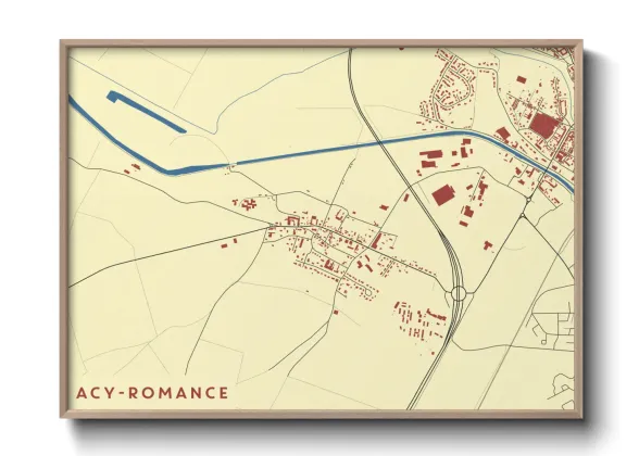 Une affiche de carte sur Acy-Romance