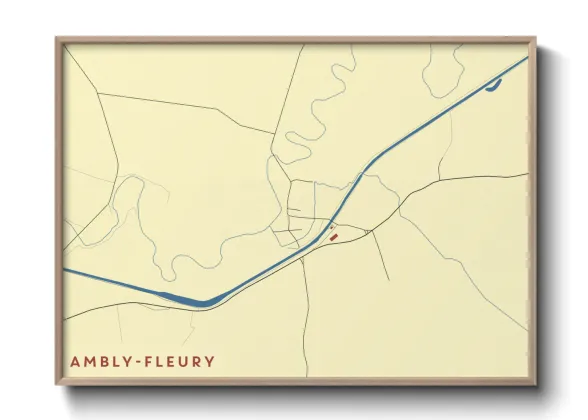 Une affiche de carte sur Ambly-Fleury