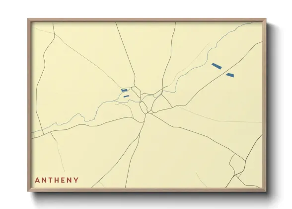 Une affiche de carte sur Antheny