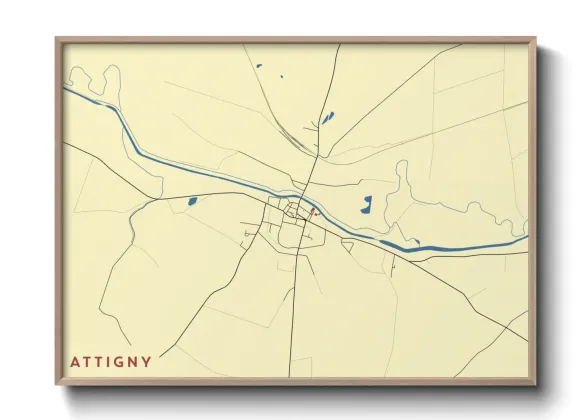Une affiche de carte sur Attigny