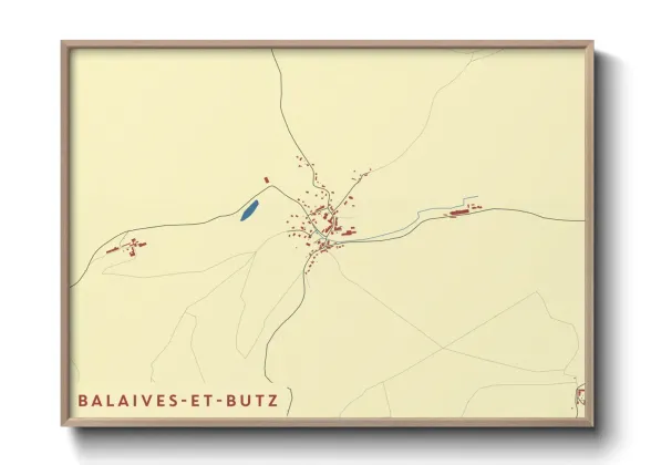 Une affiche de carte sur Balaives-et-Butz