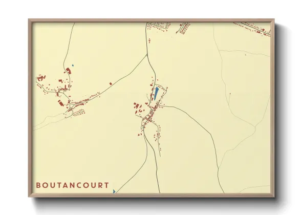 Une affiche de carte sur Boutancourt