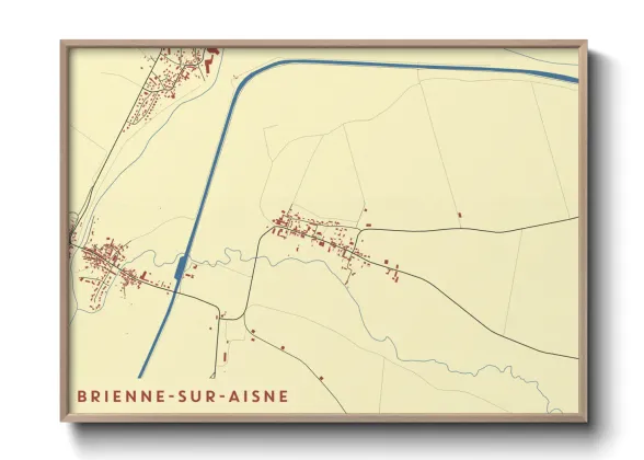 Une affiche de carte sur Brienne-sur-Aisne