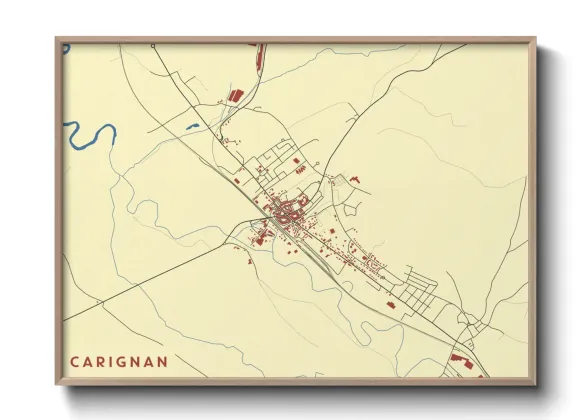 Une affiche de carte sur Carignan
