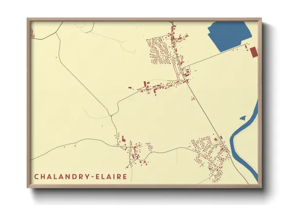 Une affiche de carte sur Chalandry-Elaire